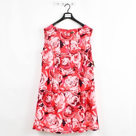 Taylor Women's Plus Size Rose Print Dress - Picture 3 of 6